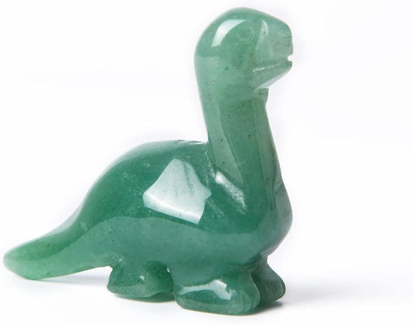 Hand Carved Green Aventurine Crystal Dinosaur Figurine