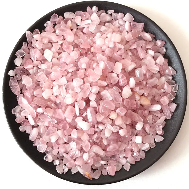 Natural Pink Rose Quartz Crystal Gravel Stone Rock Chips