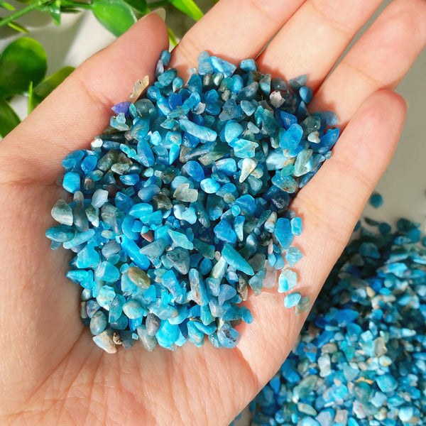 1-5mm Blue Apatite Chips Natural Chip Stones