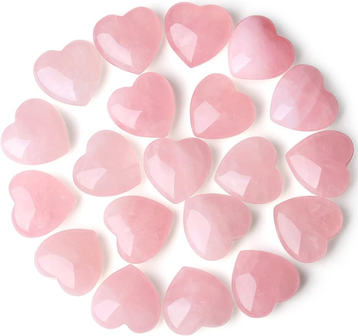 Rose Quartz Heart Crystals Natural Crystal Polished Healing Stone