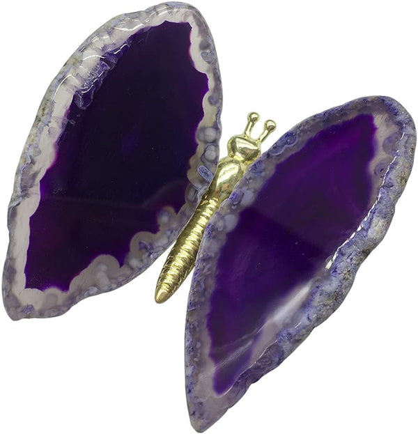 Purple Agate Slice Butterfly Home Decor Boho Decor Agate Slice Butterfly Wings