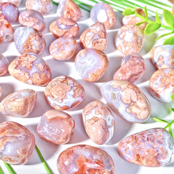 High Quality Pink Agate Natural Tumbled Crystal Stones