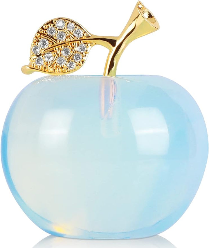 Opalite Crystal Apple Decoration Natural Healing Stone Fruit Figurine