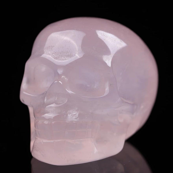 Natural Rose Quartz Crystal Skull Hand Carved 