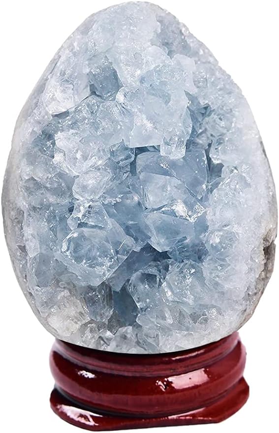 Blue Celestite Natural Crystal Egg Geode Irregular 