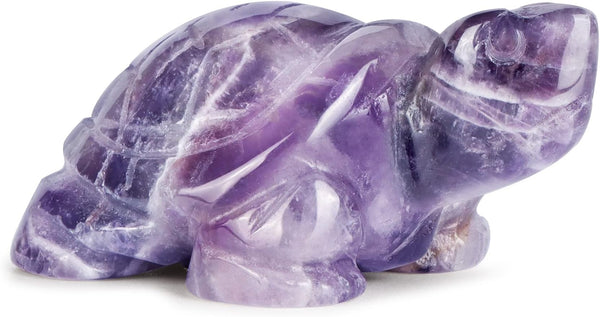 2" Natural Healing Amethyst Tortoise Crystal Turtle Figurines