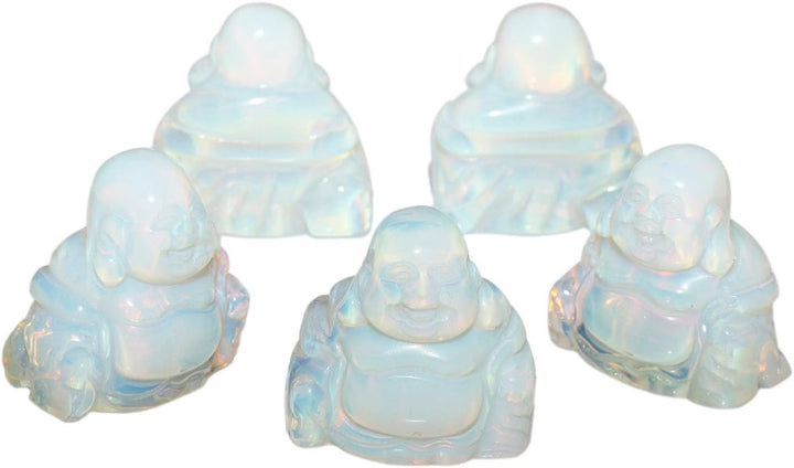 Opalite Hand Carved Happy Buddha Statue Pocket Specime