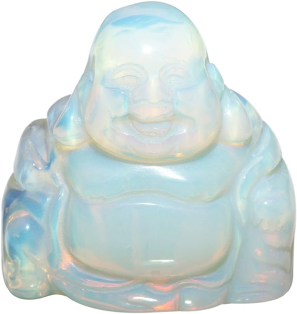 Opalite Hand Carved Happy Buddha Statue Pocket Specime