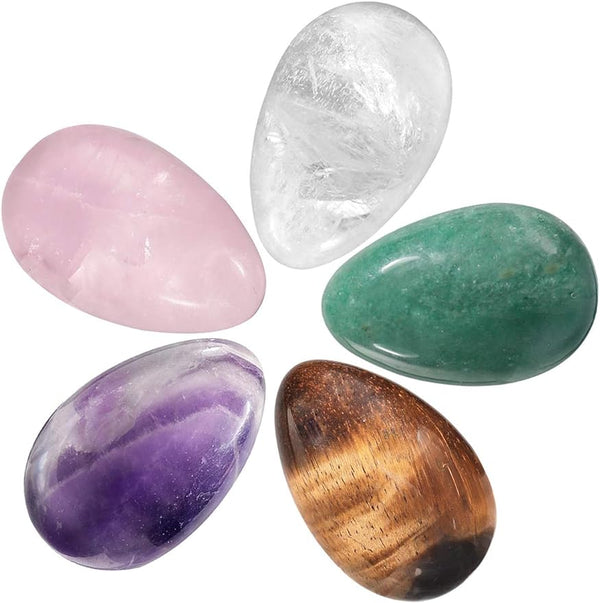 Mixstones Pocket Palm Stone Egg-Shape Gemstones Polished Worry Stones