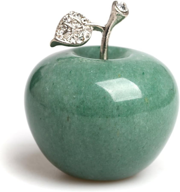 1.6 Inch Natural Green Aventurine Apple Carved Figurine