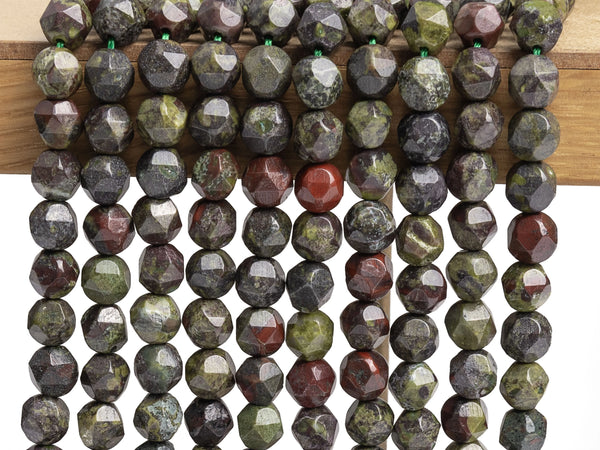 Dragon Blood Jasper Beads Star Cut Faceted Natural Loose Beads