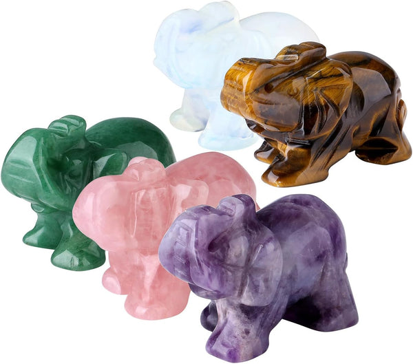 Crystals Healing Stones Decor Crystal Pocket Amethyst Elephant