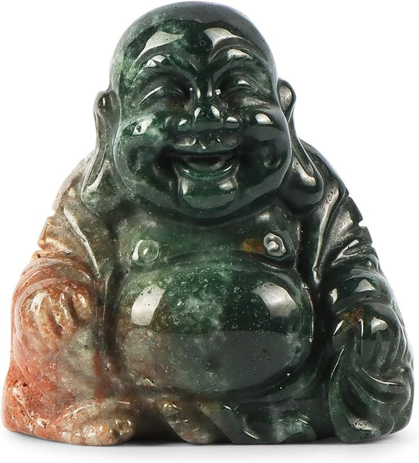 Ocean Jasper Laughing Buddha Statue Carved 