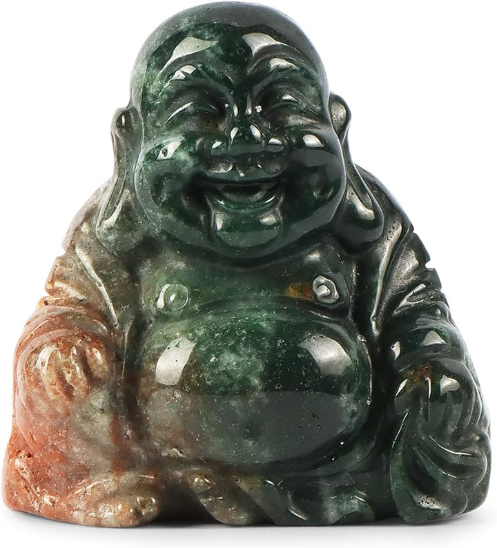 Ocean Jasper Laughing Buddha Statue Carved 