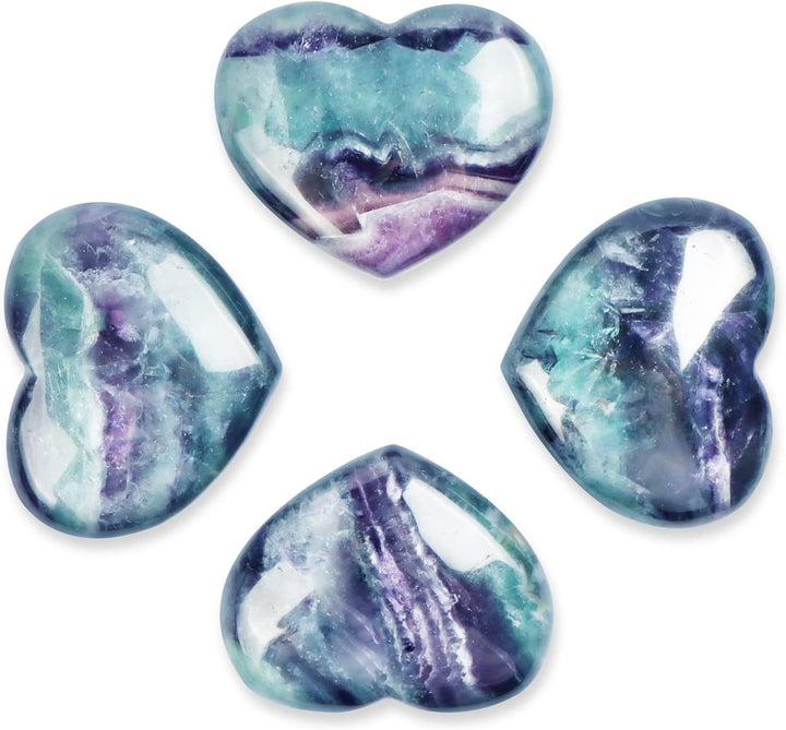 Rainbow Fluorite Crystal Heart Shaped Worry Stone