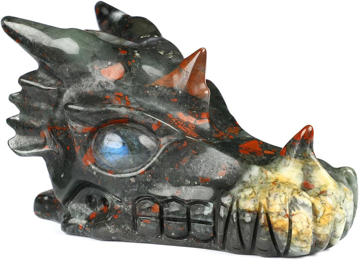 Wholesale African Bloodstone Crystal Dragon Skull 