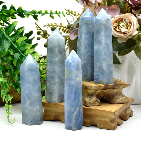 Natural Celestite Stones Crystal Point Wand