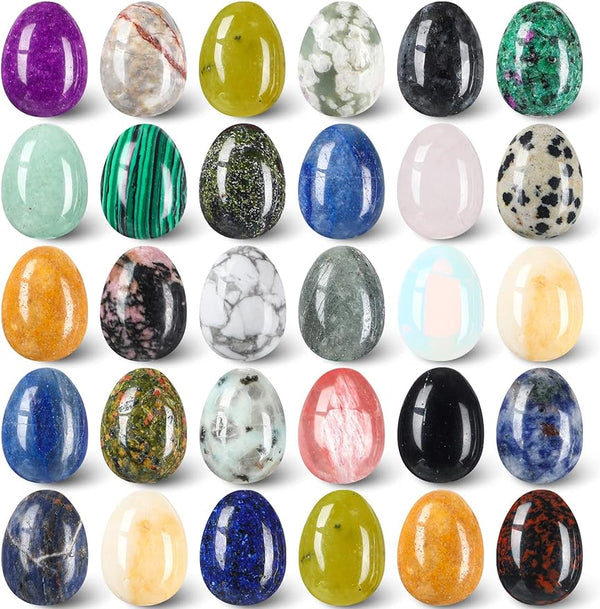 Worry Stones Egg Rock Crystal Gemstone Polished Mineral Rock Egg