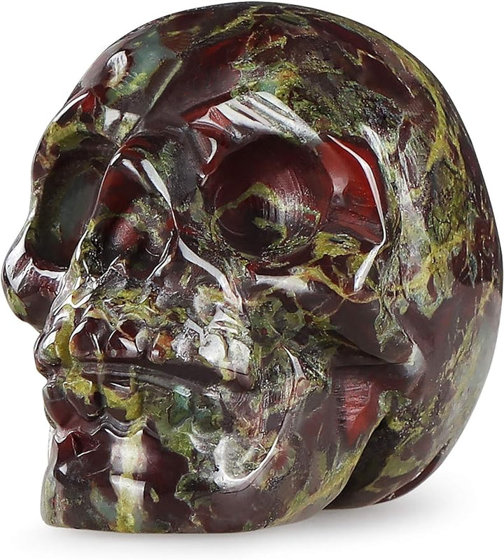 Dragon Bloodstone Halloween Crystal Skull Decor Figurine