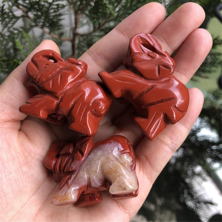 Red Jasper Handcarved Stone Elephant Statue