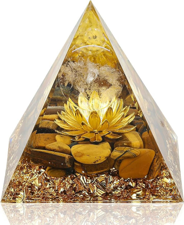 Orgone Pyramid Flower of Life Orgonite Money Healing Crystals Pyramid