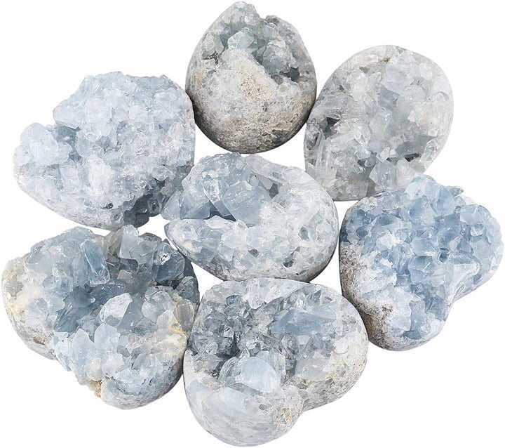 Natural Raw Blue Celestite Mineral Healing Crystal Cluster Geode