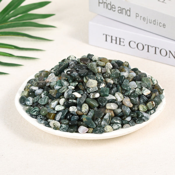 100g Bulk Wholesale Natural Moss Agate Quartz Crystal Chips