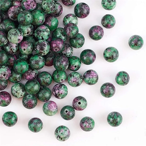 Ruby Zoisite Epidote Jasper Round Loose Gemstone Beads