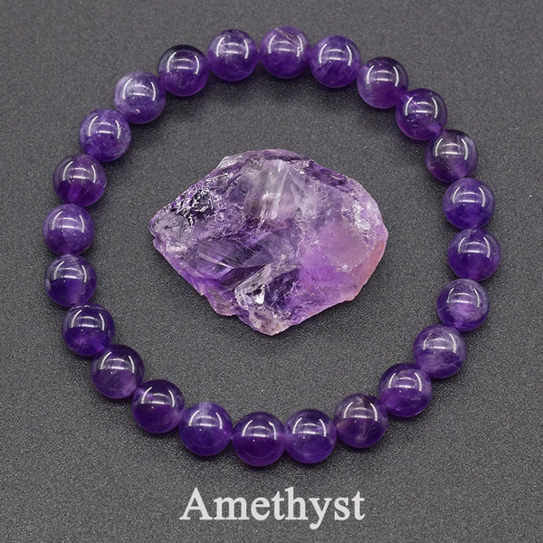 Amethyst Bracelet Made of Real Natural Crystal Beads