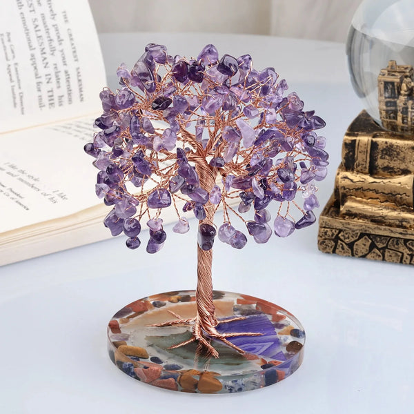 Amethyst Healing Crystals Stones Tree Wire Wrapped