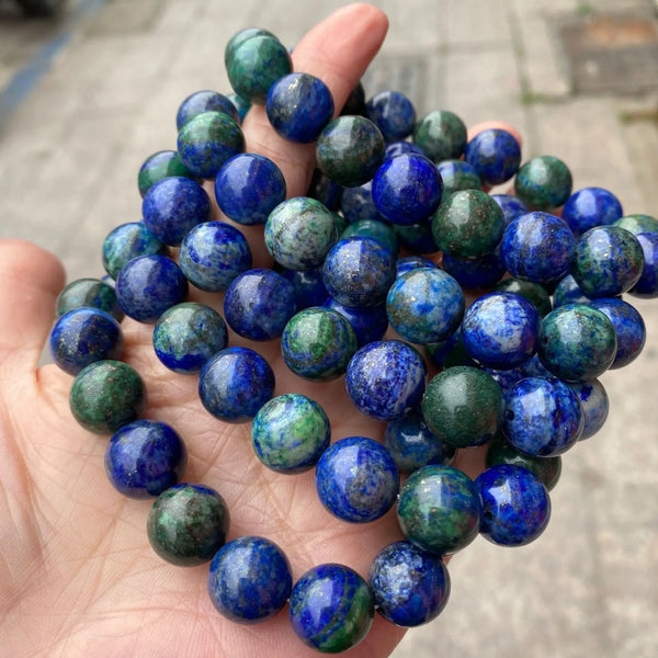 Azurite Natural Stone Bead Blue Malachite Jewelry Bracelet