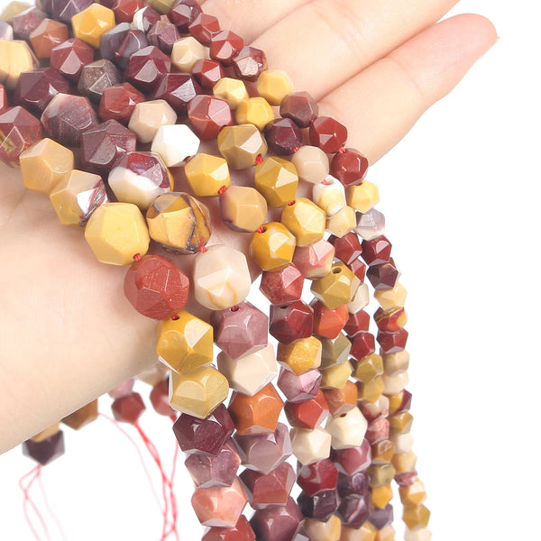 Wholesale Big Faceted Natural Stone Beads Mookaite Round Losse Beads