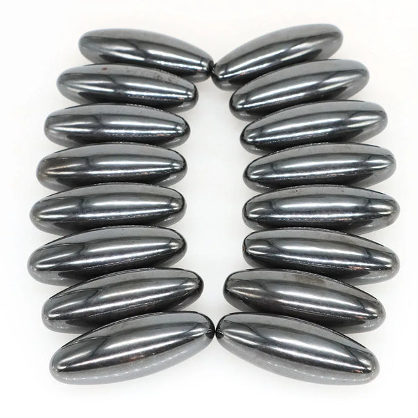 Black Lodestone Magnetite Tumbled Stones Oval Magnet Beads