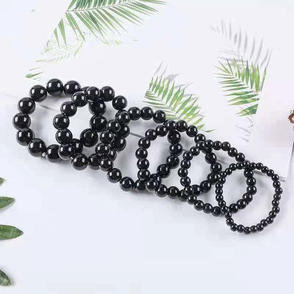 Black Obsidian Natural Stone Bracelets Bulk Wholesale