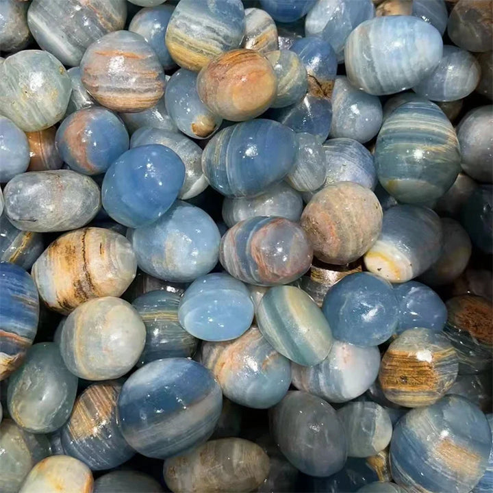 Blue Onyx Tumbled Stones Polished Quartz Crystal Healing Gemstones