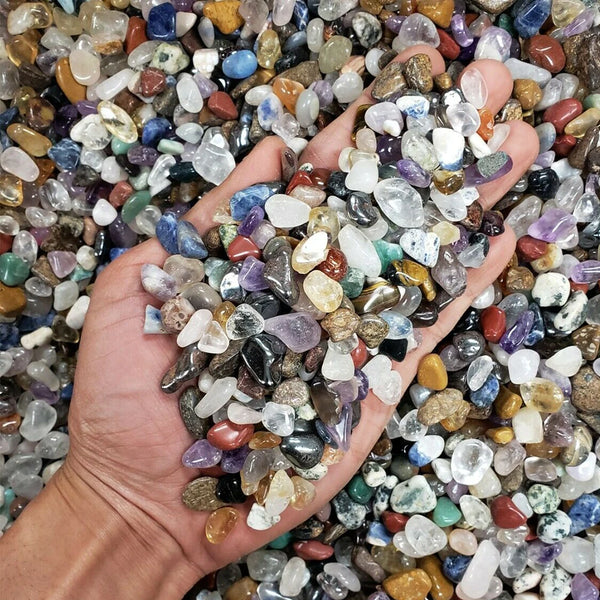 Bulk Lot Mixed Natural Polishing Tumbled Crystal Chips Assorted Stone Reiki Healing Crystal Gemstone Fish Tank Garden Decoration