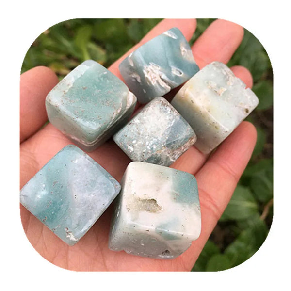 Caribbean Calcite Cube Hand Carved Tumbled Crystals