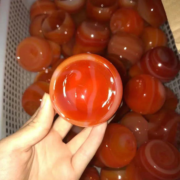 Crystal Healing Stones Carnelian Natural Red Quartz Agate Crystal Fruit Bowl