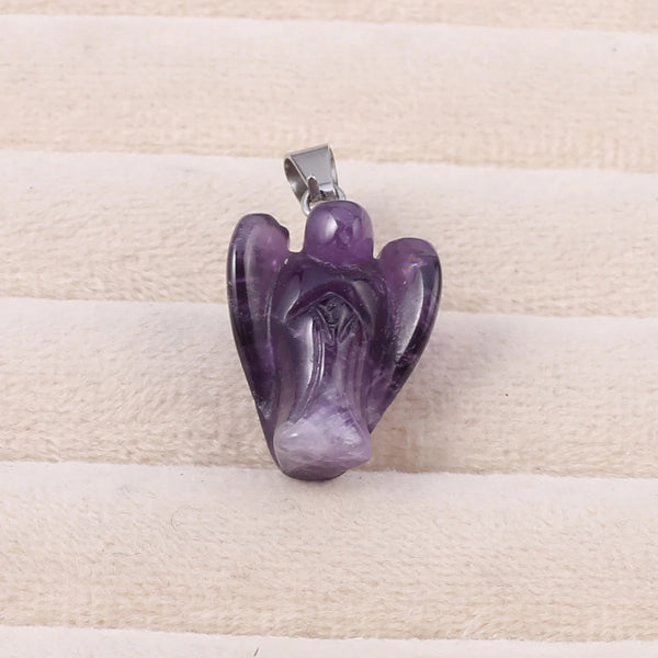 Fine Natural Stone Pendants Cute Angel Amethyst