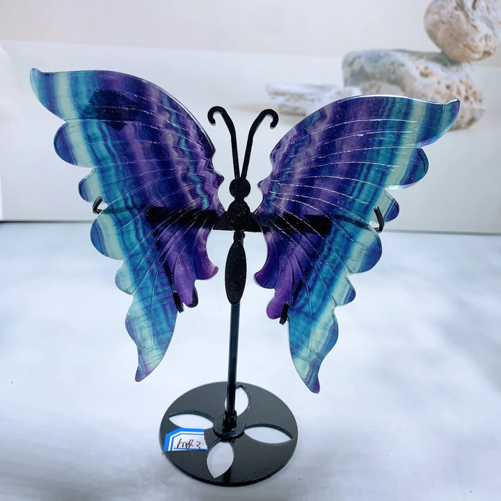 Fluorite Butterfly Wings Crystal Butterfly Wings With Stand