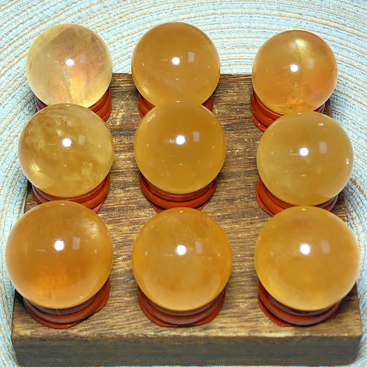 Natural Crystals Honey Calcite Rainbow Sphere Ball Wholesale