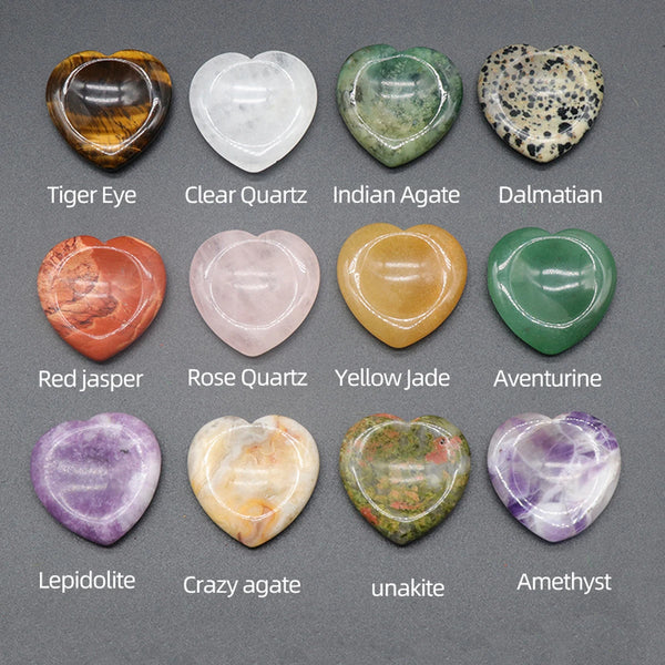 Crystal Healing Reiki Natural Stone Heart Love Thumb Worry Stone 