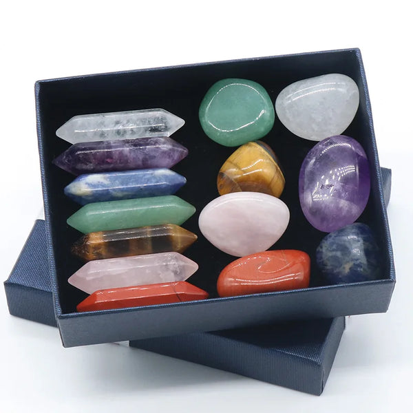 Home Decoration Craft Stones Gifts Natural Stone Set 7 Chakra