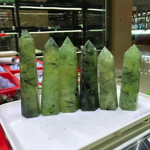 Bulk Wholesale Natural Prehnite Towers