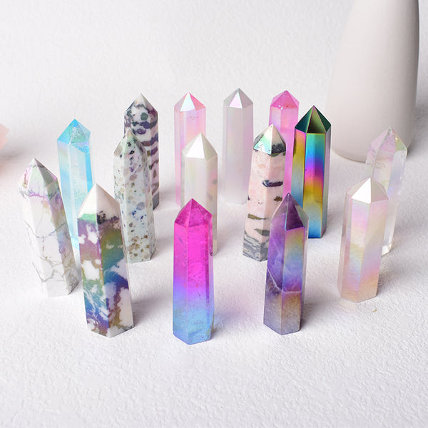 7-8cm Natural Aura Quartz Tower