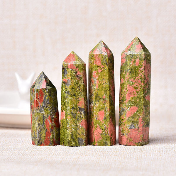 5-8cm AA Unakite Crystal Towers