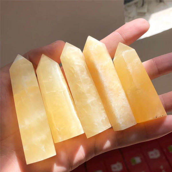 7-8cm AAA Yellow Calcite Towers