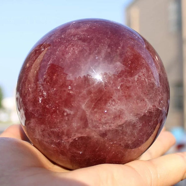 2-3inch AAA Natural Strawberry Quartz Sphere Ball