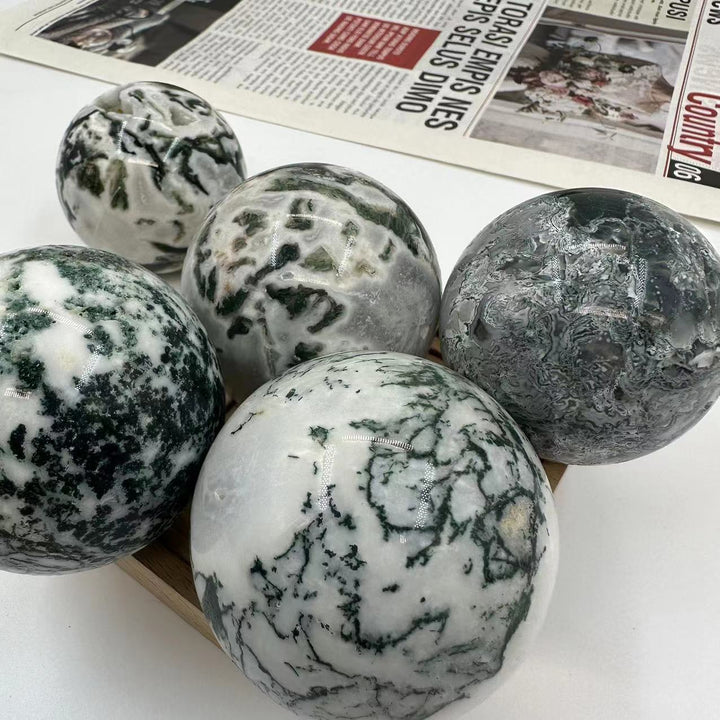 Wholesale Bulk Moss Agate Sphere Ball