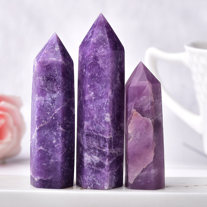 Wholesale Bulk Natural Lepidolite Tower Point Wand